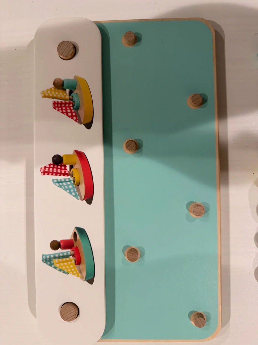 Pattern Match Boats Cards Set Wooden Sailboat Peg Toy LOVEVERY Analyst Play Kit